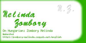 melinda zombory business card